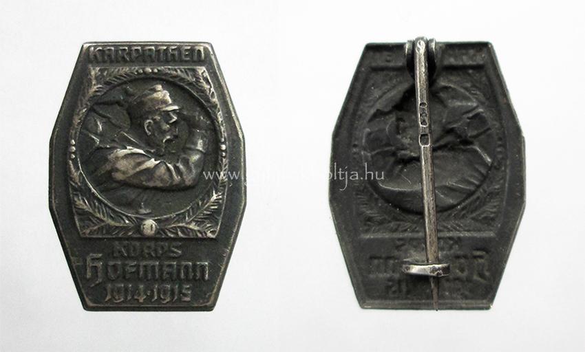 I. VH Karpathen / Korps Hofmann 1914-1915 mini ez�st sapkajelv�ny